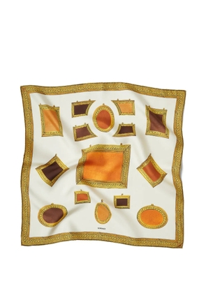 Versace printed silk twill scarf 70 cm - Neutrals