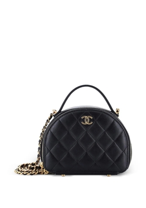 CHANEL Pre-Owned Chic Riviera Vanity Case with Chain Quilted Lambskin crossbody bag - Black