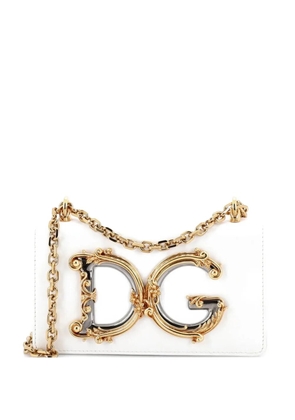 Dolce & Gabbana Pre-Owned DG Girls Flap Bag Embellished Leather Small crossbody bag - Neutrals