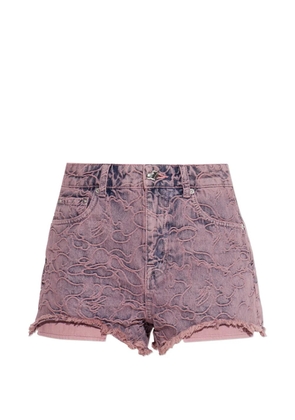 A BATHING APE® embroidered frayed shorts - Pink