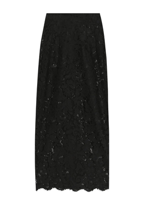 Dolce & Gabbana cordonetto lace-trim midi skirt - Black