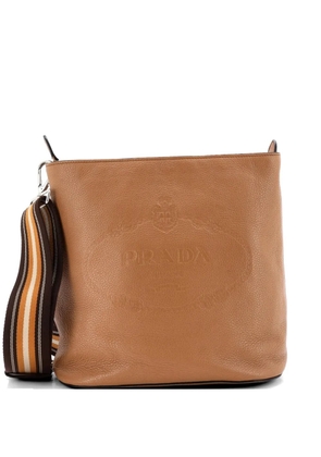 Prada Pre-Owned Logo Bucket Messenger Bag Vitello Phenix Small crossbody bag - Brown