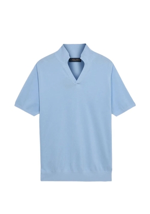 Brooks Brothers open-collar piqué top - Blue