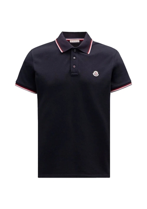 Moncler striped collar polo shirt - Blue