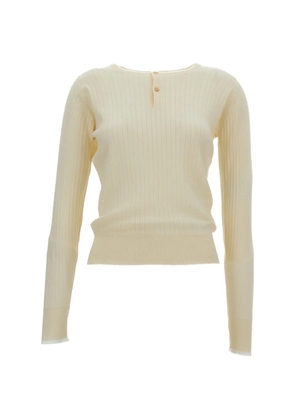 Wales Bonner x John Smedley ribbed button sweater - Neutrals