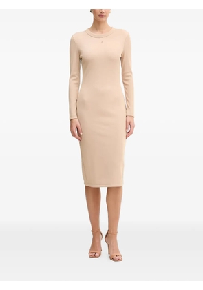 Armani Exchange long-sleeve split dress - Neutrals