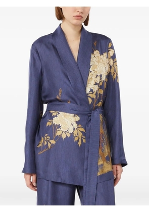 Max Mara floral-print belted tunic - Blue