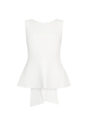 LIU JO poplin bow cut-out top - White