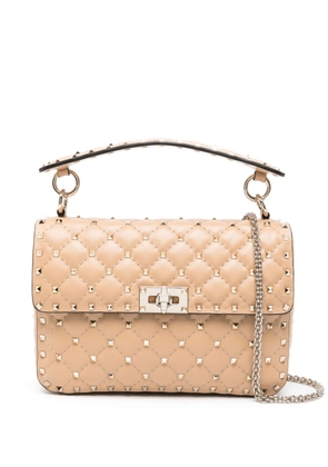 Valentino Garavani Rockstud leather top handle bag - Neutrals