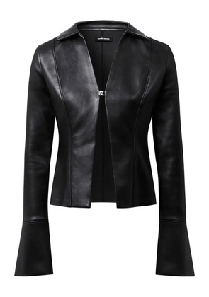 Manière De Voir push-button folding clasp faux-leather black shirt