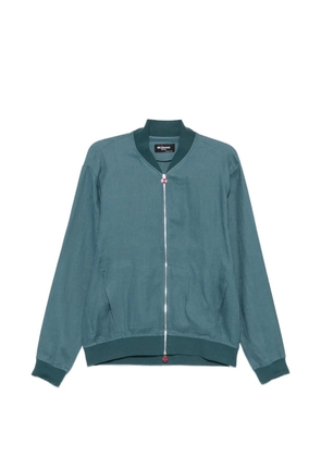 Kiton zipped linen jacket - Blue