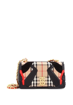 Burberry Pre-Owned Lola Vintage Check Canvas with Leather and Suede Small shoulder bag - Black