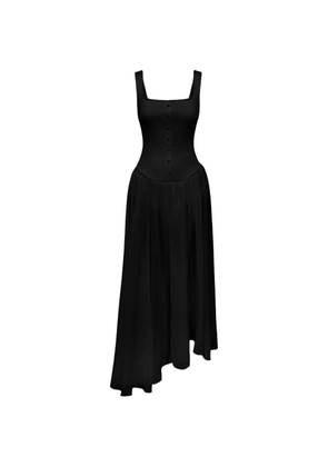 POST MERIDIEM buttoned asymmetrical dress - Black