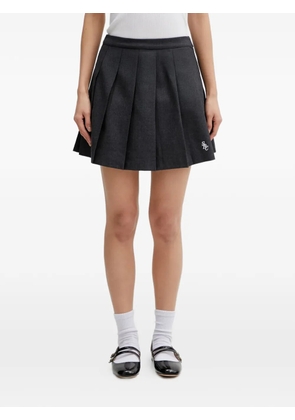 Sporty & Rich pleated embroidery mini skirt - Grey