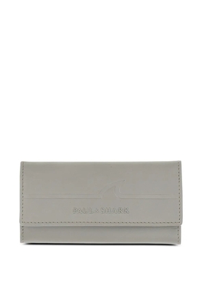 Paul & Shark fin-embossed leather keychain - Grey