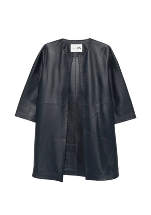 Manzoni 24 open-front leather coat - Blue