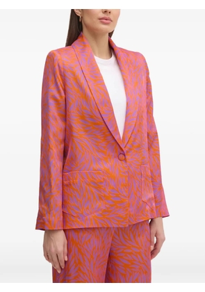 La Petite Française Vernon leaf-print blazer - Orange