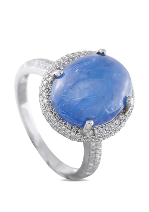 LB Exclusive diamond and sapphire-cabochon ring - Silver