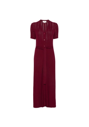 BOMPARD ribbed belted maxi dress - Red