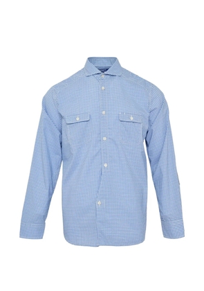 Junya Watanabe MAN check panelled shirt - Blue