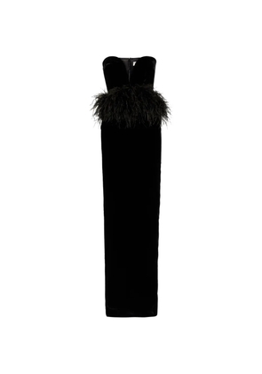 The New Arrivals Ilkyaz Ozel Sienna feather strapless maxi dress - Black