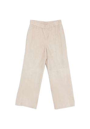 Manzoni 24 elasticated leather trousers - Neutrals