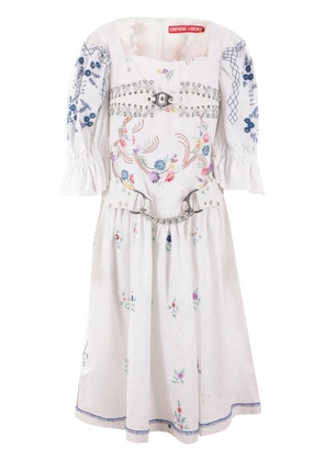 Chopova Lowena floral-embroidery cotton dress - White