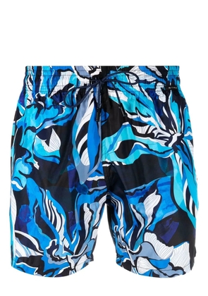 ETRO abstract-print drawstring swim shorts - Blue