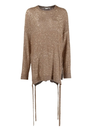 Stella McCartney sequinned side-tie jumper - Grey
