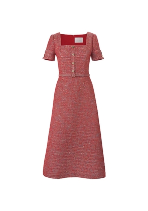 Carolina Herrera lurex tweed A-line midi dress - Red