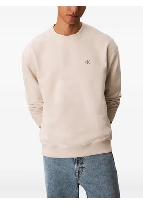 Calvin Klein embroidered crew-neck sweatshirt - Neutrals