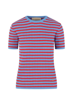Valentino Garavani striped logo knitwear - Blue