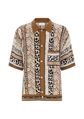 Laneus patterned knitted shirt - Neutrals