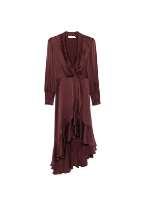 ZIMMERMANN ruffled-wrap midi dress - Red
