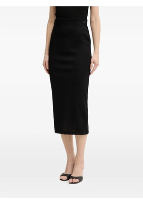 Armani Exchange ribbed pencil skirt - Black