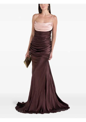 Rhea Costa Zahra draped maxi dress - Brown