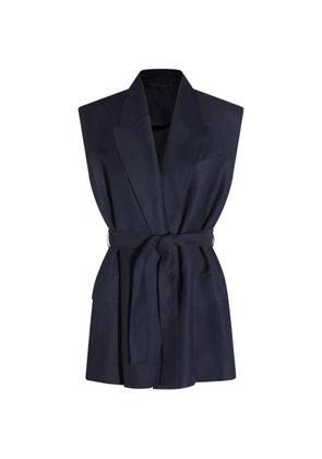 Brunello Cucinelli sleeveless belted waistcoat - Blue