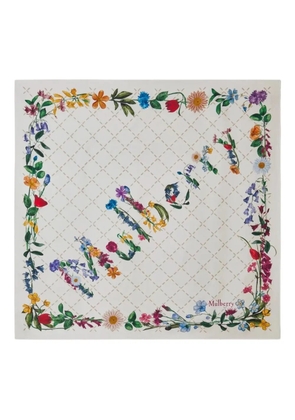 Mulberry floral square scarf - Neutrals