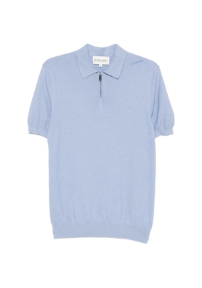 BOMPARD zipped pique-knit polo shirt - Blue