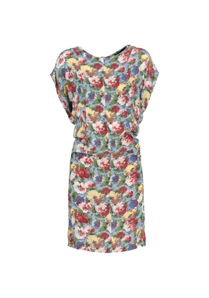 Balenciaga Pre-Owned floral silk mini dress - Blue