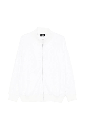 GCDS textured zip-fastening jacket - White