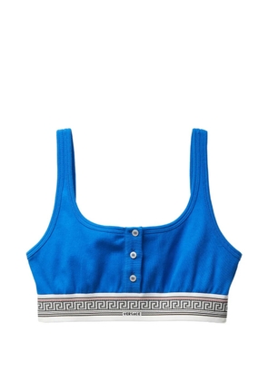 Versace ribbed cotton-jersey bralette - Blue