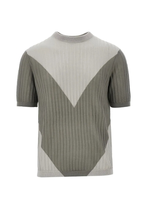 Emporio Armani textured short-sleeved sweater - Grey