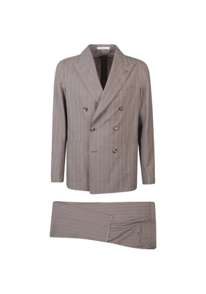 Tagliatore pinstripe double-breasted suit - Brown