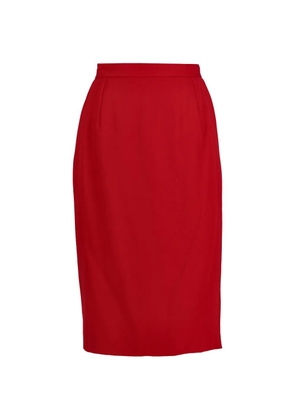 Valentino Pre-Owned Miss V straight wool midi skirt - Red