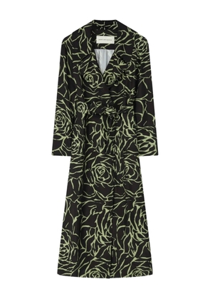 DRIES VAN NOTEN floral-print coat - Black