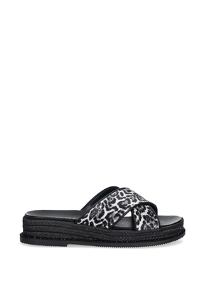DKNY Berries cross-strap leopard-print slides - Black