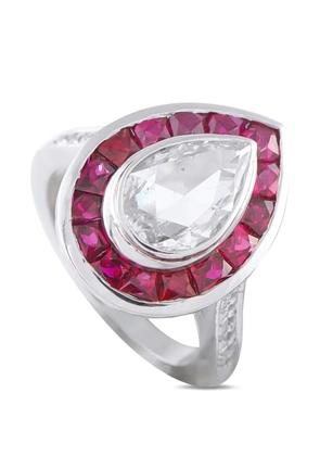 LB Exclusive diamond and ruby ring - Silver