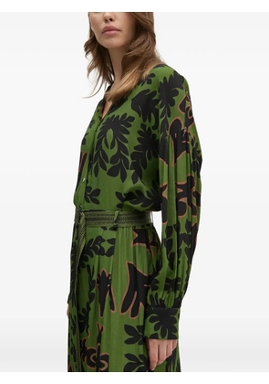 La Petite Française Chercheuse floral-print shirt dress - Green