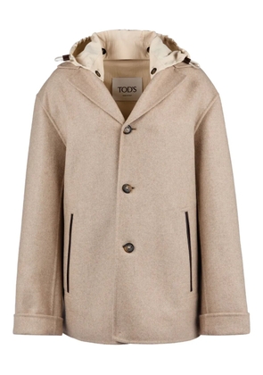 Tod's hooded trimmed jacket - Neutrals